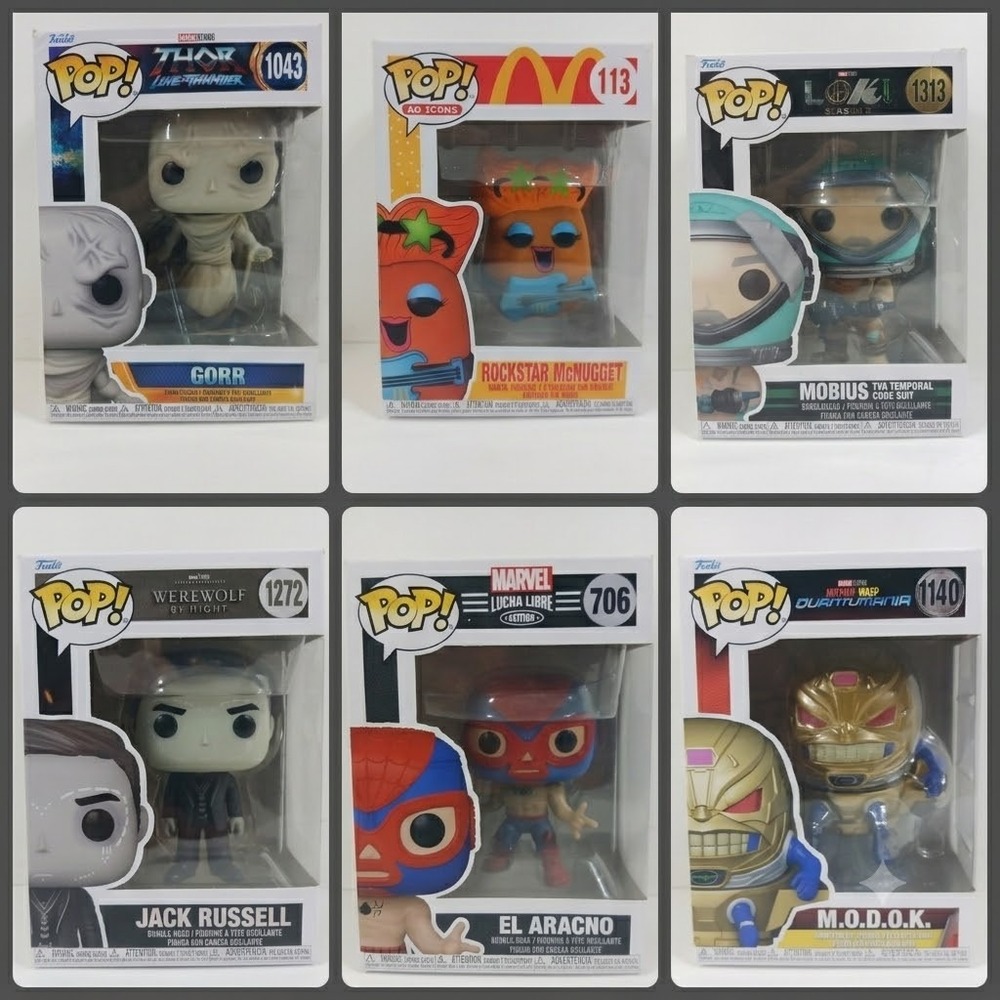 Funko Pop Marvel & Ad Icons Lot of 6 Gorr Mobius MODOK Rockstar McNugget Mixed